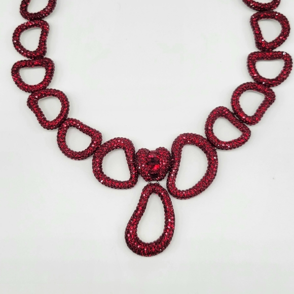 Atelier Swarovski Garnet Swarovski Crystal Tigris Statement Necklace with Box - Picture 5 of 13